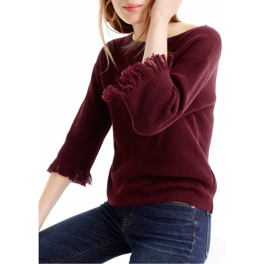 J. Crew Fringe Sleeve Sweater